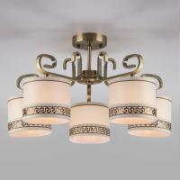 Потолочная люстра Eurosvet Frangia 60086/5 античная бронза фото Потолочная люстра Eurosvet Frangia 60086/5 античная бронза. Фото №1