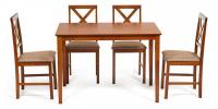 Обеденный комплект эконом Хадсон (стол + 4 стула)/ Hudson Dining Set дерево гевея/мдф, стол: 110х70х75см / стул: 44х42х89см, Espresso, ткань фото Обеденный комплект эконом Хадсон (стол + 4 стула)/ Hudson Dining Set дерево гевея/мдф, стол: 110х70х75см / стул: 44х42х89см, Espresso, ткань. Фото №1