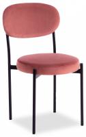 Стул REVO (mod. 7033) ткань/металл, 47х54х82 см, высота до сиденья 47 см, коралловый barkhat 15 /черный (поставляется по 4 шт)