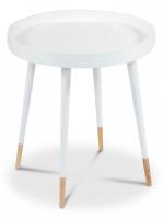 Столик NY-3262 дерево/мдф, D46х48,5см, белый Столик NY-3262 дерево/мдф, D46х48,5см, белый. Фото №1