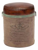 Пуф Secret De Maison CHAPELLE ( mod. M-6400 )  металл/кожа буйвола/ткань хлопок, 46 хD36см, коричневый, ткань: винтаж. Фото №1