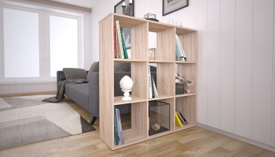 Стеллаж Polini Home Smart, древесина коричневая светлая дуб. Фото