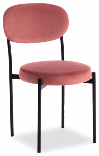 Стул REVO (mod. 7033) ткань/металл, 47х54х82 см, высота до сиденья 47 см, коралловый barkhat 15 /черный (поставляется по 4 шт). Фото №1