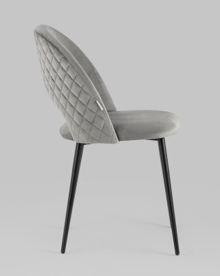 Стул Меган велюр с ромбами серый. Фото