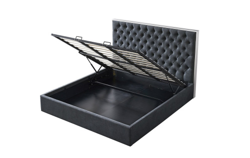 Кровать LBD1704 серая с ящиком для белья. Фото №7