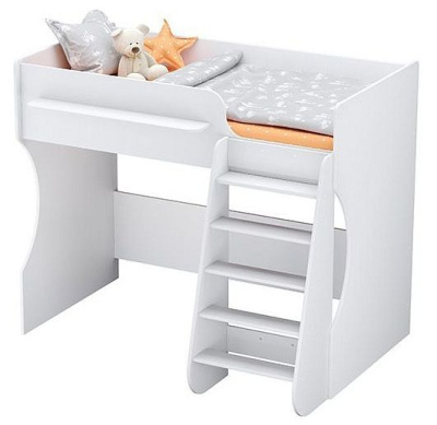 Кровать-чердак Polini Kids Dream 1700, белый. Фото