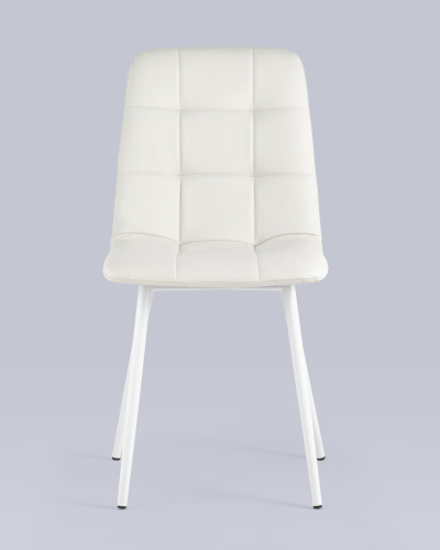 Стул Oliver экокожа белый белые ножки. Фото №5