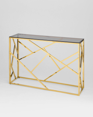 Консоль АРТ ДЕКО 115*30 золото стекло smoke фото Консоль АРТ ДЕКО 115*30 золото стекло smoke. Фото №3