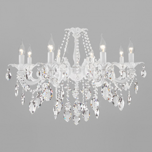 Подвесная люстра Eurosvet Veletta 10108/8 белый/прозрачный хрусталь Strotskis. Фото №1