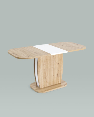 Стол Barrel 110-145*70 дуб/белый фото Стол Barrel 110-145*70 дуб/белый. Фото №5