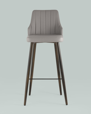 Стул барный Коналл экокожа серый. Фото