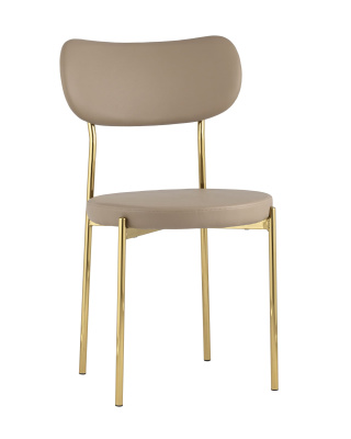 Стул Барбара экокожа бежевая золотые ножки. Фото №2