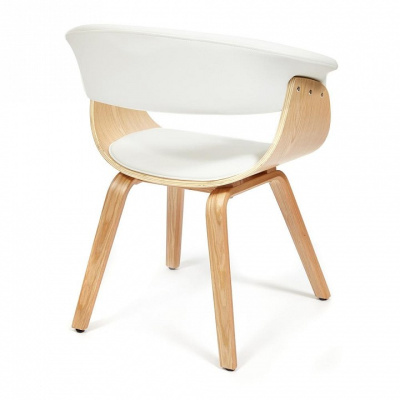 Стул VIMTA (mod.8021) дерево / экокожа, 69х56х77 см, натуральный/белый фото Стул VIMTA (mod.8021) дерево / экокожа, 69х56х77 см, натуральный/белый. Фото №2