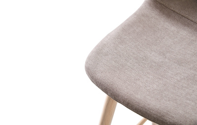 Барный стул 350B бежевый темный/дерево. Фото