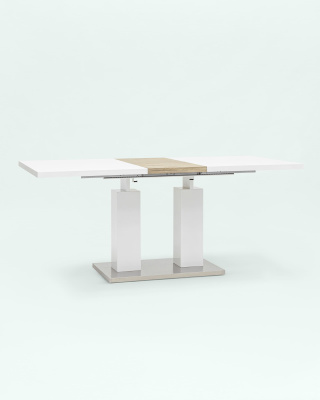 Стол обеденный Сиэтл раскладной 140-180*90 глянцевый белый фото Стол обеденный Сиэтл раскладной 140-180*90 глянцевый белый. Фото №5