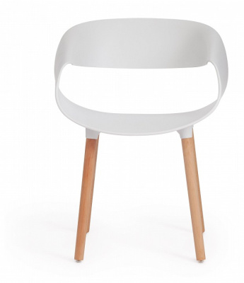 Стул  QXX  (mod. C1058) пластик/дерево, 54 х 56 х 78 см, белый 018 /натуральный  (поставляется по 4 шт). Фото №2