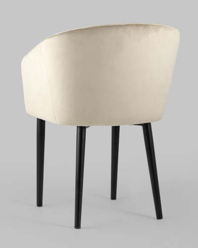 Стул с подлокотниками Нейтон велюр бежевый. Фото №7