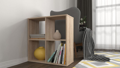 Стеллаж Polini Home Smart, древесина коричневая светлая дуб. Фото