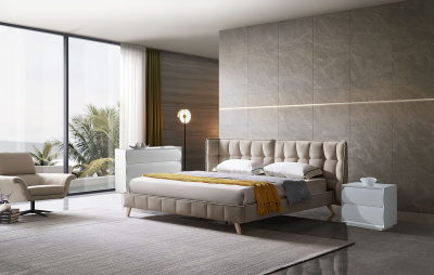 Кровать HUSK 8705 бежевая фото Кровать HUSK 8705 бежевая. Фото №3