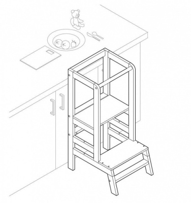 Подставка детская Polini Kids Step, коричневый фото Подставка детская Polini Kids Step, коричневый. Фото №5