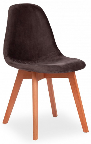 Стул Secret De Maison CINDY SOFT (mod. C1021F1)  / 1 шт. в упаковке вельвет/дерево , 53 х 45 х 81 см , серый (HLR 24)/натуральный. Фото №1