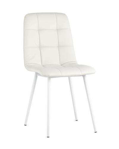 Стул Oliver экокожа белый белые ножки. Фото №2