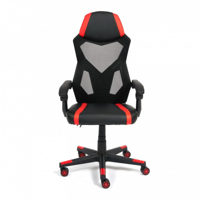 Кресло iRock кож/зам, черный/красный. Фото №2