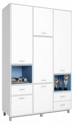 Шкаф комбинированный Polini Kids Mirum, белый. Фото №1