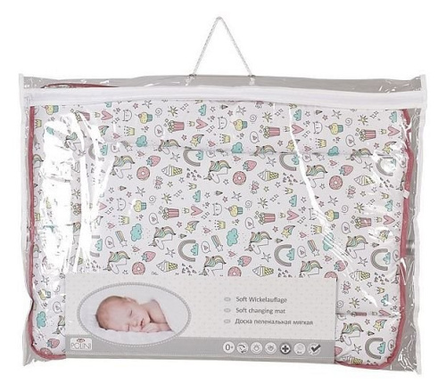 Матрас пеленальный Polini kids Единорог Сладости, розовый. Фото №5