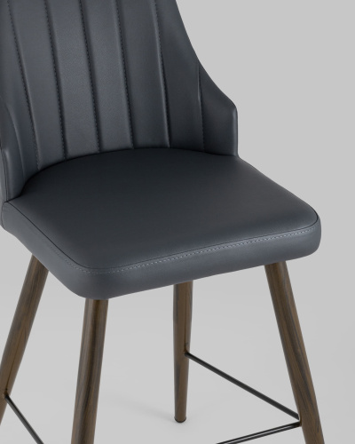 Стул полубарный Коналл экокожа антрацит. Фото №9