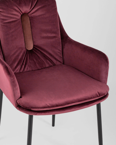 Кресло Саманта велюр бордовый. Фото №9