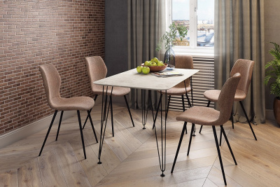 Антей 1 Стол (обеденный) камень светлый/черный. Фото