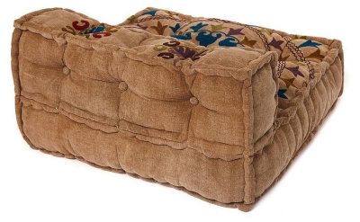 Модуль мягкий со спинкой Secret De Maison RADJA (mod. MA-103) cotton Kilim, 80х80х43см, желтый с цветами. Фото №2