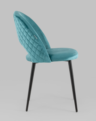 Стул Меган велюр с ромбами сине-зеленый. Фото №4