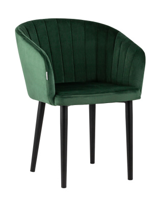 Стул с подлокотниками Нейтон велюр зеленый. Фото №2
