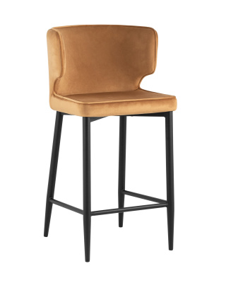 Стул полубарный Матео велюр терракотовый. Фото