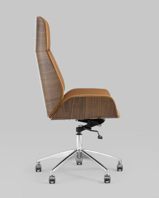 Кресло руководителя TopChairs Crown коричневое. Фото