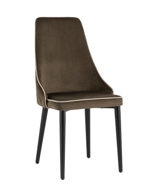 Стул Луис с кантом велюр коричневый. Фото