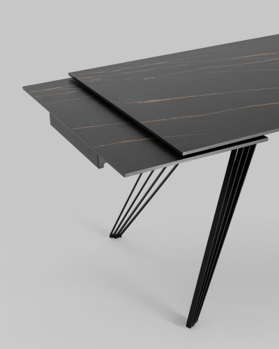 Стол обеденный Пандора раскладной 180-280*90 керамика темная. Фото №6