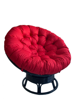 Кресло Папасан вращающийся 23/01В с красной подушкой. Фото №5