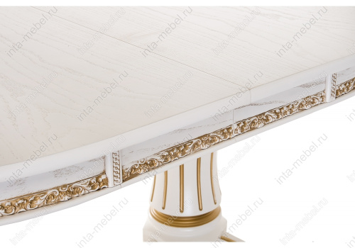 Стол Герцог молочный с золотой патиной. Фото №7