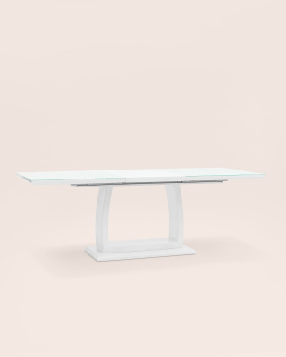 Стол обеденный Орлеан раскладной 160-215*90 глянцевый белый. Фото №5