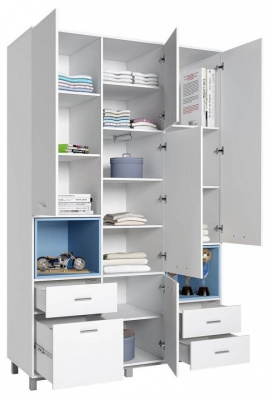 Шкаф комбинированный Polini Kids Mirum, белый. Фото