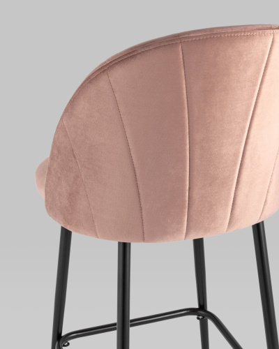 Стул полубарный Логан велюр пыльно-розовый. Фото №8